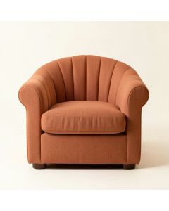 Flint Edge Upholstered Armchair - Terracotta (synthetic illustration; no displayed measurements)