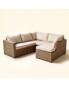 95 '' Wide Wicker Patio Sectional With Cushions (synthetic illustration; no displayed measurements)