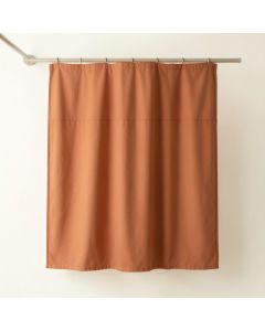 Hazel Arc Shower Curtain Hanging Flat From A Plain Rod (synthetic illustration; no displayed measurements)