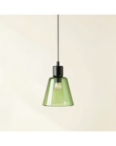 Alder Dell Pendant Light Suspended From One Plain Cable - Green (synthetic illustration; no displayed measurements)