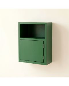Cedar Arc Wall-Mounted Entry Cabinet (synthetic illustration; no displayed measurements)