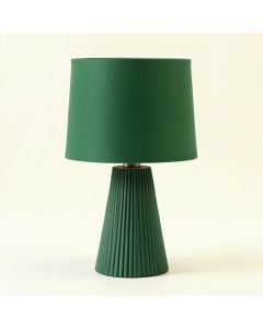 Linden Branch Table Lamp With A Plain Fabric Shade - Green (synthetic illustration; no displayed measurements)