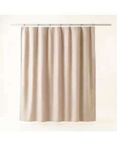 Olive Bend Shower Curtain Hanging Flat From A Plain Rod - Beige (synthetic illustration; no displayed measurements)