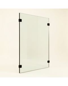French Monture Noir 32 '' W X 78 '' H Frameless Fixed Glass Panel (synthetic illustration; no displayed measurements)