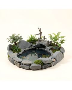 Cinda Stone Pond And Bridge Fairy Garden (synthetic illustration; no displayed measurements)