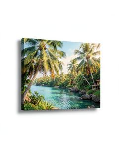 Honolulu Hawaii # 4 - Unframed Panoramic Photograph Print On Canvas (synthetic illustration; no displayed measurements)
