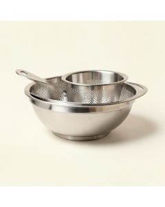Cook Pro All Purpose 3 Piece Stainless Steel Strainer Set (synthetic illustration; no displayed measurements)