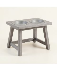 Holly Brook Pet Feeding Stand With Two Plain Empty Bowls - Gray (synthetic illustration; no displayed measurements)