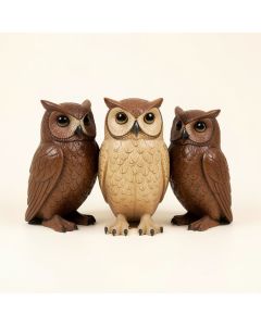 Yorkshire Solar Owl 3 Piece Statue Set (synthetic illustration; no displayed measurements)