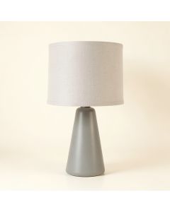 Cove Brook Table Lamp With A Plain Fabric Shade - Gray (synthetic illustration; no displayed measurements)