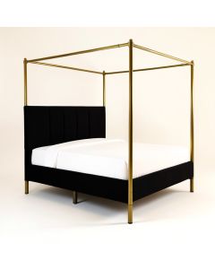 Vanalstyne Queen Upholstered Low Profile Four Poster Bed (synthetic illustration; no displayed measurements)