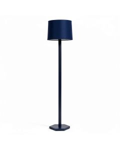 Slate Crest Floor Lamp With A Plain Fabric Shade - Navy (synthetic illustration; no displayed measurements)