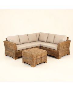 Holliston 3 Piece Rattan Sectional Seating Group With Cushions (synthetic illustration; no displayed measurements)