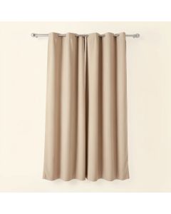 Abella Natural Beaded Solid Color Single Curtain Panel (synthetic illustration; no displayed measurements)