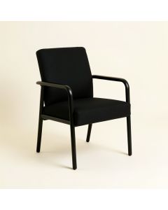 Vanaheim Fabric Metal Arm Chair In Black (synthetic illustration; no displayed measurements)