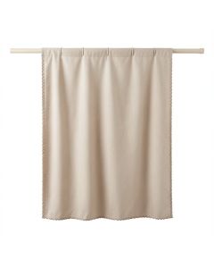 Oak Falls Shower Curtain Hanging Flat From A Plain Rod - Beige (synthetic illustration; no displayed measurements)