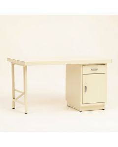 Laurel Crossing Empty Workshop Workbench - Ivory (synthetic illustration; no displayed measurements)