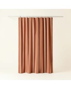 Rowan Dell Shower Curtain Hanging Flat From A Plain Rod - Terracotta (synthetic illustration; no displayed measurements)