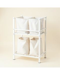 Spruce Brook Laundry Sorting Station With Plain Removable Bags - White (synthetic illustration; no displayed measurements)
