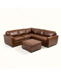 Gartner 139.5 '' Wide Genuine Leather Left Hand Facing Modular Sectional With Ottoman (synthetic illustration; no displayed measurements)