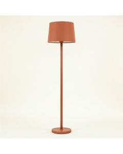 Ash Bluff Floor Lamp With A Plain Fabric Shade - Terracotta (synthetic illustration; no displayed measurements)