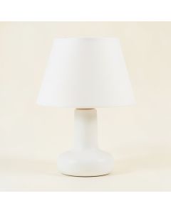 Elm Dell Table Lamp With A Plain Fabric Shade - White (synthetic illustration; no displayed measurements)