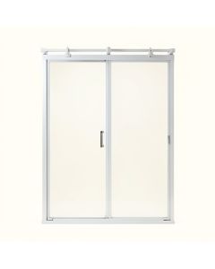 Mirage-X 56 '' W X 72 '' H Single Sliding Semi-Frameless Shower Door With Clearmax™ Technology (synthetic illustration; no displayed measurements)
