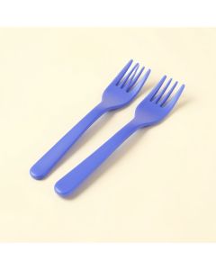 Periwinkle Basic Plastic Disposable Forks (synthetic illustration; no displayed measurements)