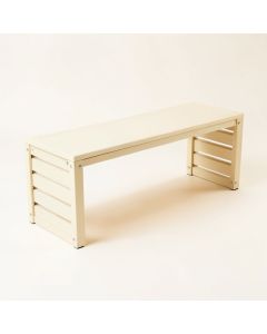 Stone Crossing Narrow Outdoor Storage Bench - Ivory (synthetic illustration; no displayed measurements)