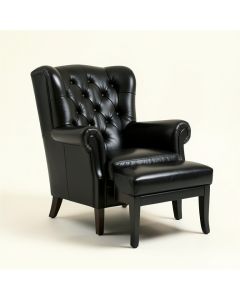 29.5 '' Wide Tufted Wingback Chair And Ottoman (synthetic illustration; no displayed measurements)