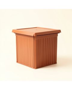 Laurel Crest Closed Outdoor Storage Box - Terracotta (synthetic illustration; no displayed measurements)