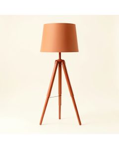 Field Canyon Floor Lamp With A Plain Fabric Shade - Terracotta (synthetic illustration; no displayed measurements)