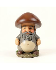 Mushroom Hunters Garden Gnome Statue (synthetic illustration; no displayed measurements)