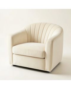 Laurel Branch Upholstered Armchair - Ivory (synthetic illustration; no displayed measurements)