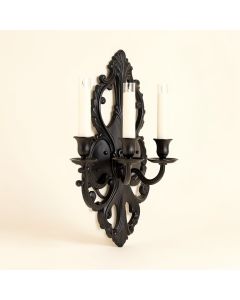 Ornate Iron Wall Sconce (synthetic illustration; no displayed measurements)