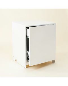 Meadow Crest Freestanding Pull-Out Hamper Cabinet - White (synthetic illustration; no displayed measurements)