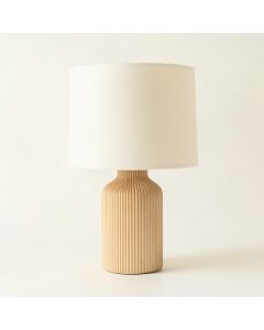Dune Bluff Table Lamp With A Plain Fabric Shade - Ivory (synthetic illustration; no displayed measurements)