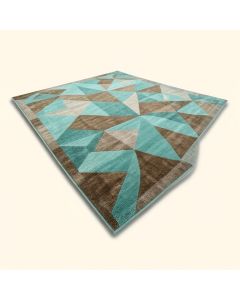 Keneipp Geometric Turquoise/Brown Area Rug (synthetic illustration; no displayed measurements)