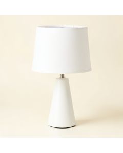 Cedar Dale Table Lamp With A Plain Fabric Shade - White (synthetic illustration; no displayed measurements)