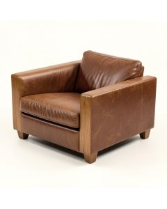 Micheals 95 '' Genuine Leather Square Arm Sofa (synthetic illustration; no displayed measurements)
