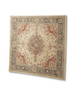 Aghancrossy Oriental Machine Made Power Loom Wool/Polyester Beige/Gray/Red Area Rug (synthetic illustration; no displayed measurements)