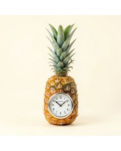 Pineapple Indoor/Outdoor Wall Clock And Thermometer (synthetic illustration; no displayed measurements)