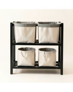 Rowan Bluff Laundry Sorting Station With Plain Removable Bags - Black (synthetic illustration; no displayed measurements)