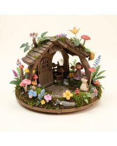 Old Fashioned Transportation Fairy Garden (synthetic illustration; no displayed measurements)