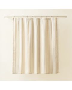 Stone Bridge Shower Curtain Hanging Flat From A Plain Rod - Ivory (synthetic illustration; no displayed measurements)