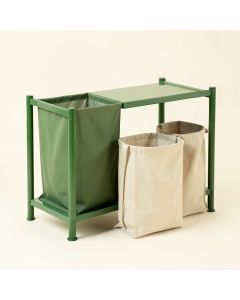 Oak Branch Laundry Sorting Station With Plain Removable Bags - Green (synthetic illustration; no displayed measurements)
