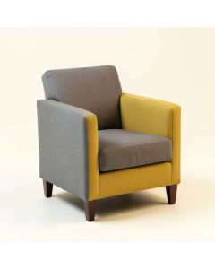Burman Arm Chair In Gray/Yellow/Brown (synthetic illustration; no displayed measurements)