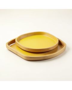 Serving Tray With Handles - Wood Bamboo Trays For Food Breakfast Party (synthetic illustration; no displayed measurements)