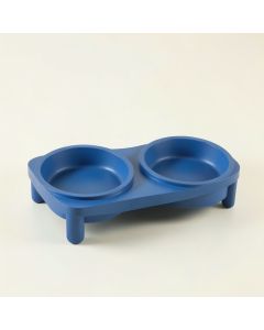Aspen Bluff Pet Feeding Stand With Two Plain Empty Bowls - Blue (synthetic illustration; no displayed measurements)