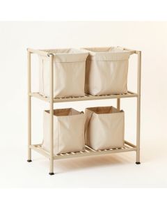 Harbor Canyon Laundry Sorting Station With Plain Removable Bags - Beige (synthetic illustration; no displayed measurements)